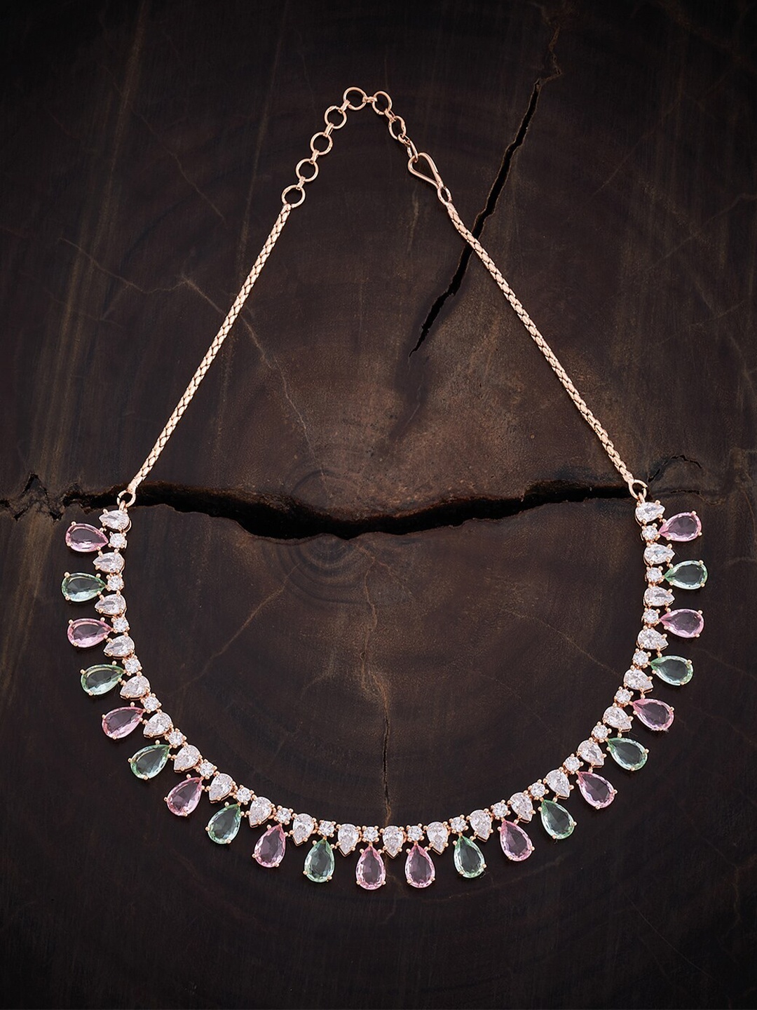 

Kushal's Fashion Jewellery Rose Gold-Plated Cubic Zirconia Necklace