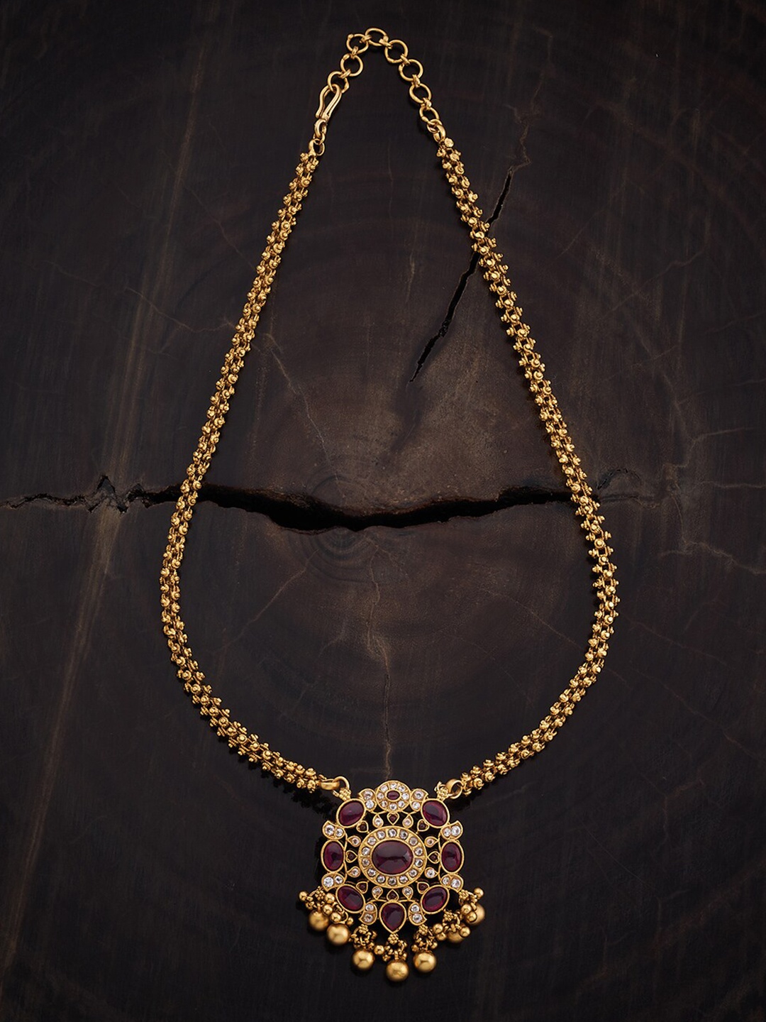 

Kushal's Fashion Jewellery Gold-Plated Artificial Stones Antique Necklace