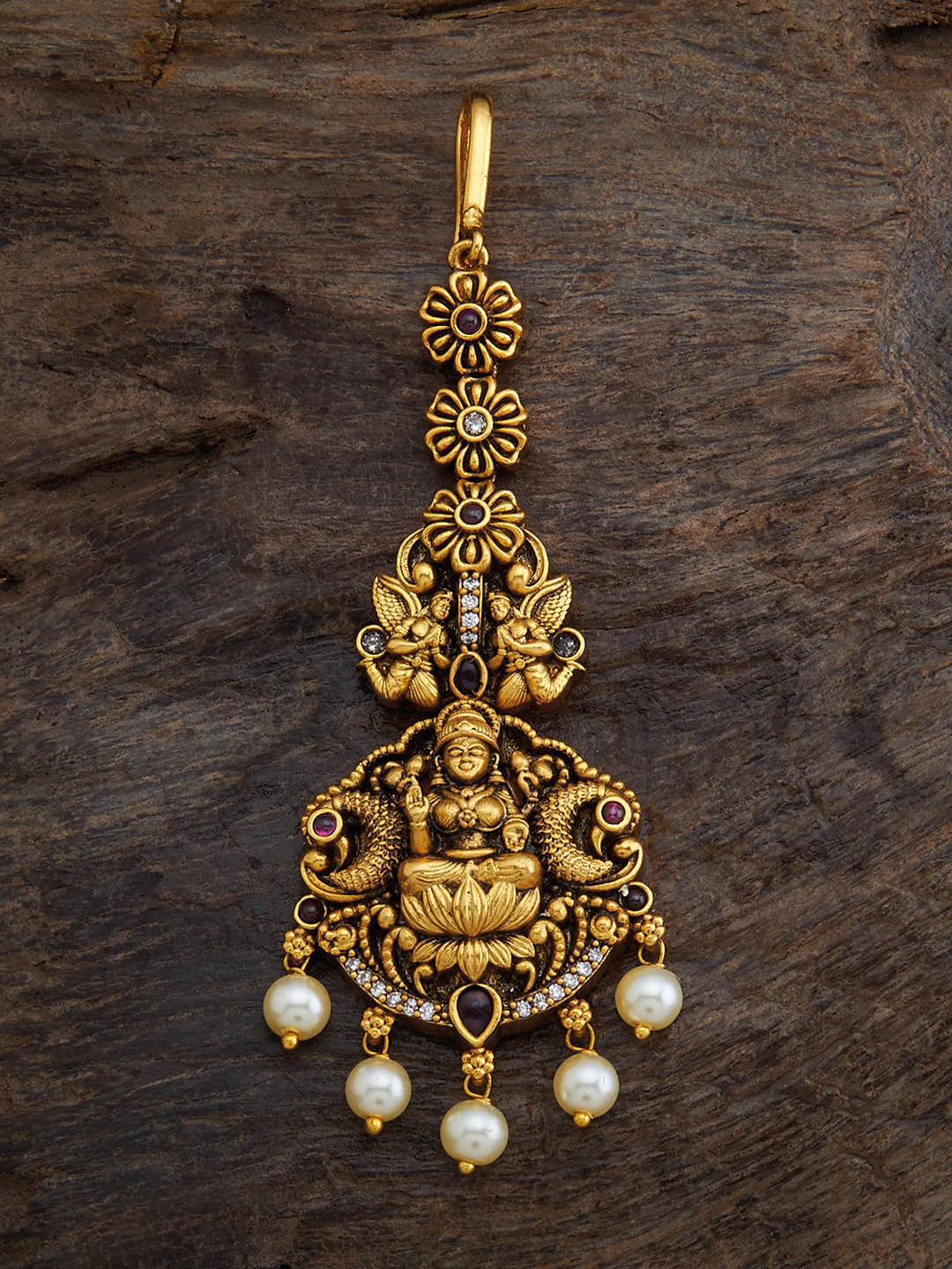 

Kushal's Fashion Jewellery Gold-Plated Maangtikka