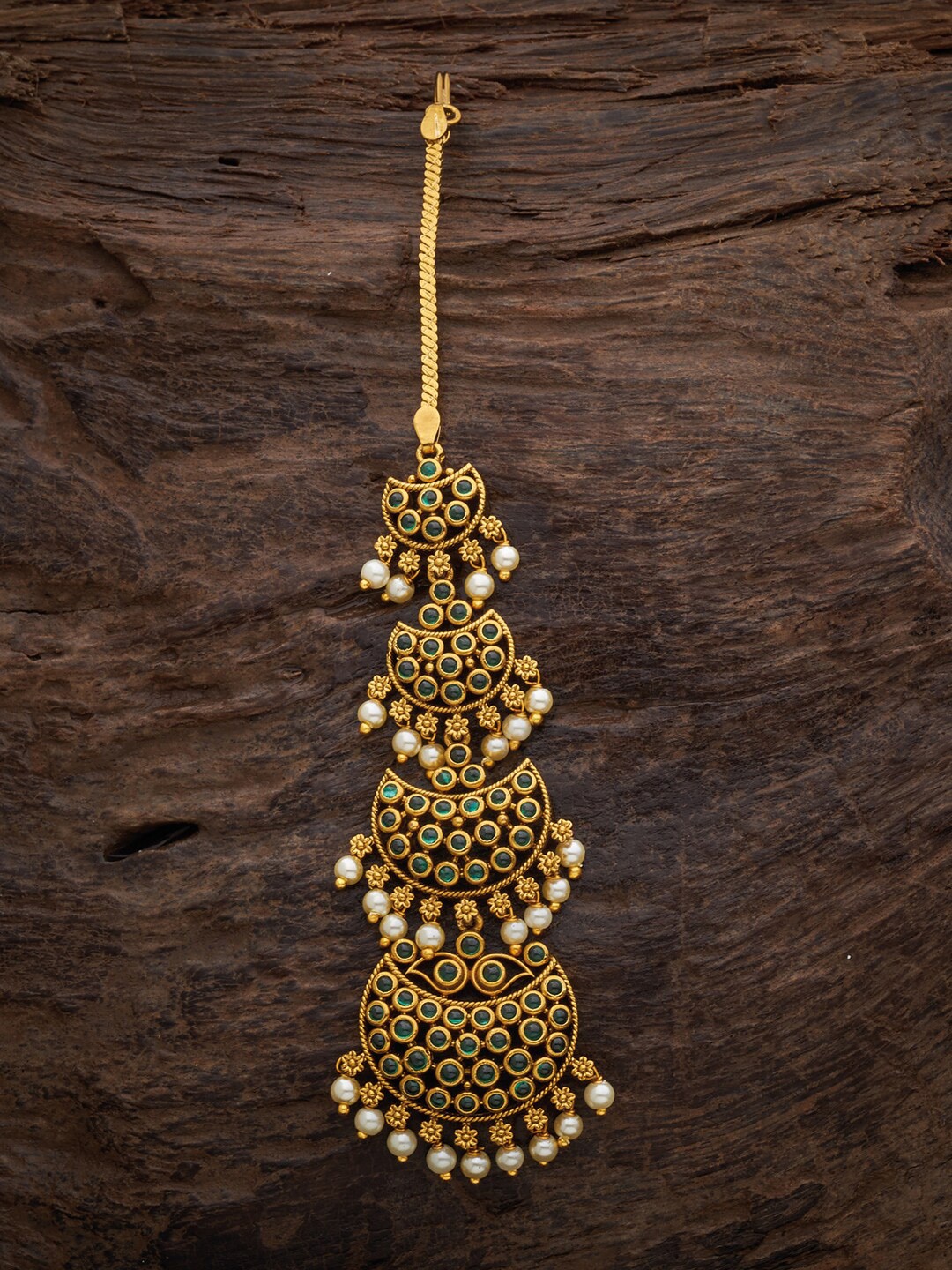 

Kushal's Fashion Jewellery Gold-Plated Maangtikka