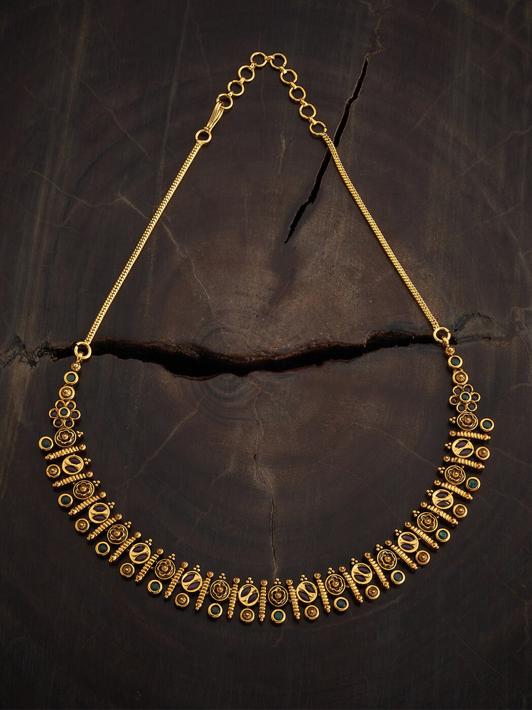 

Kushal's Fashion Jewellery Gold-Plated Copper Antique Necklace