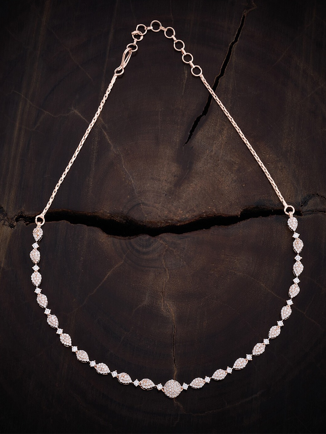 

Kushal's Fashion Jewellery Copper Rose Gold-Plated Cubic Zirconia-Studded Necklace