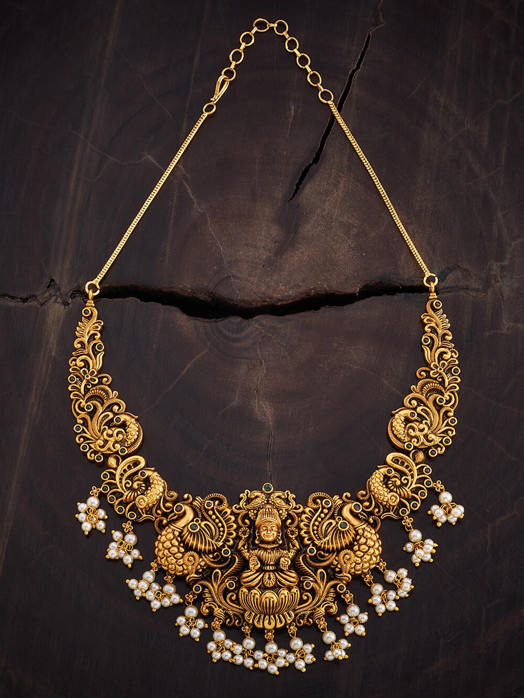 

Kushal's Fashion Jewellery Gold-Plated Copper Antique Necklace