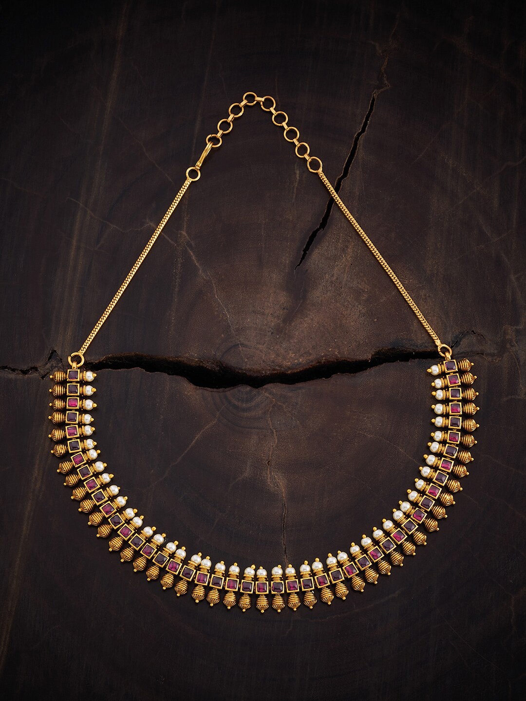 

Kushal's Fashion Jewellery Gold-Plated Antique Necklace