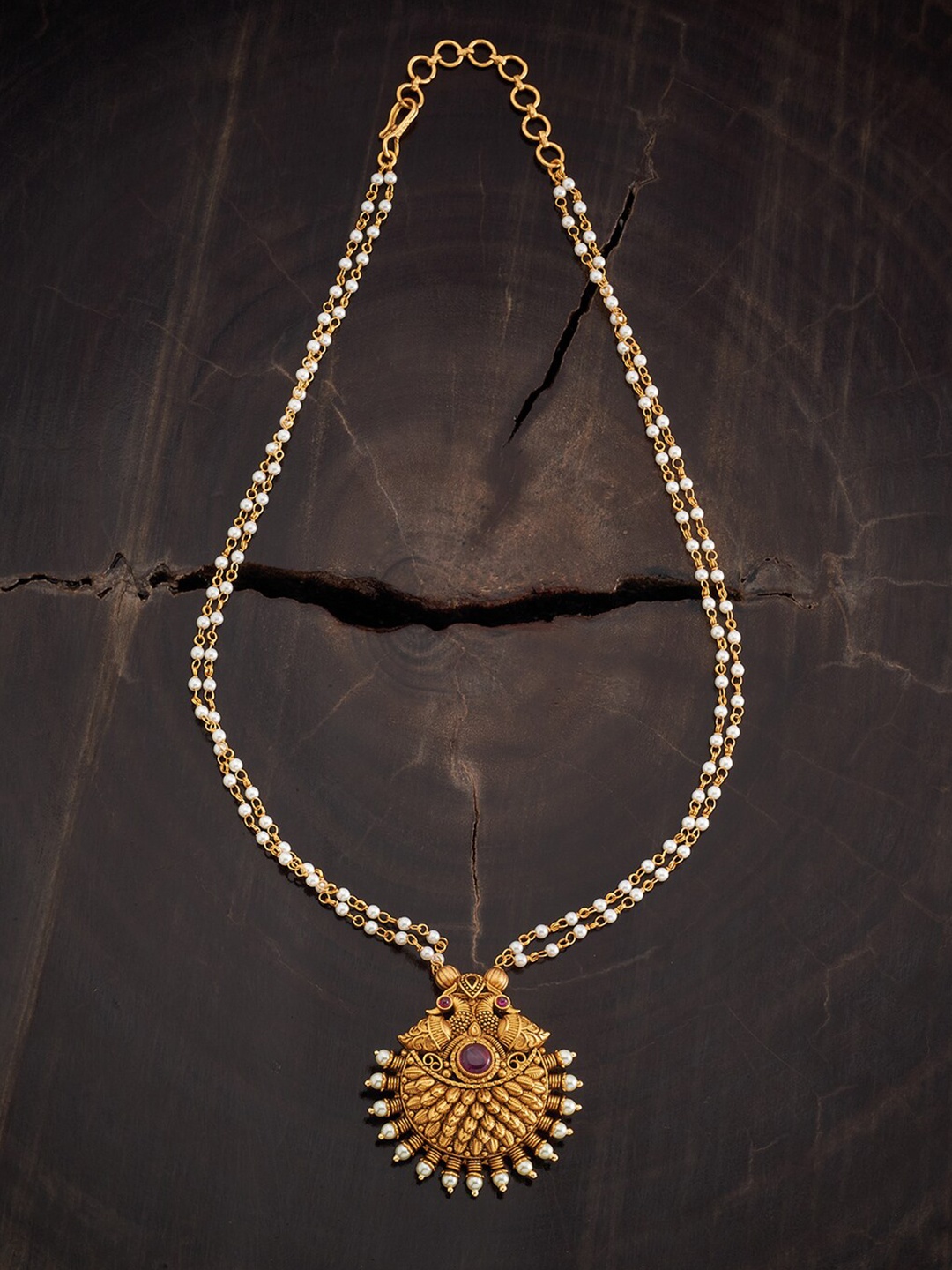 

Kushal's Fashion Jewellery Gold-Plated Beaded Antique Necklace