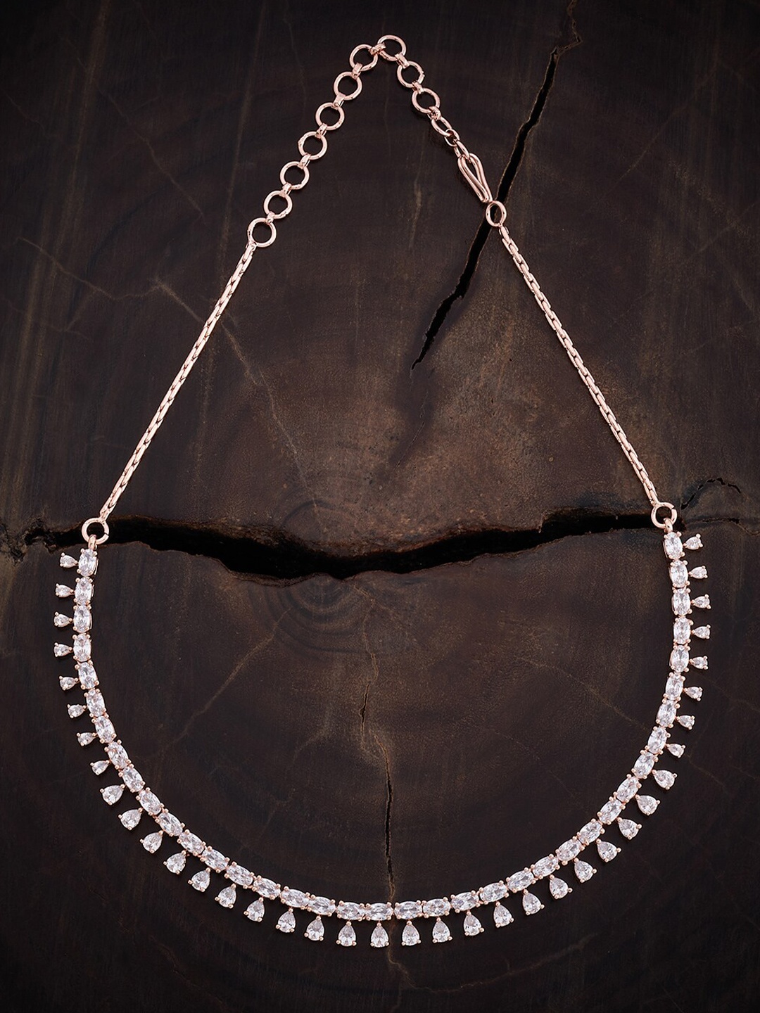 

Kushal's Fashion Jewellery Rose Gold-Plated CZ-Studded Necklace