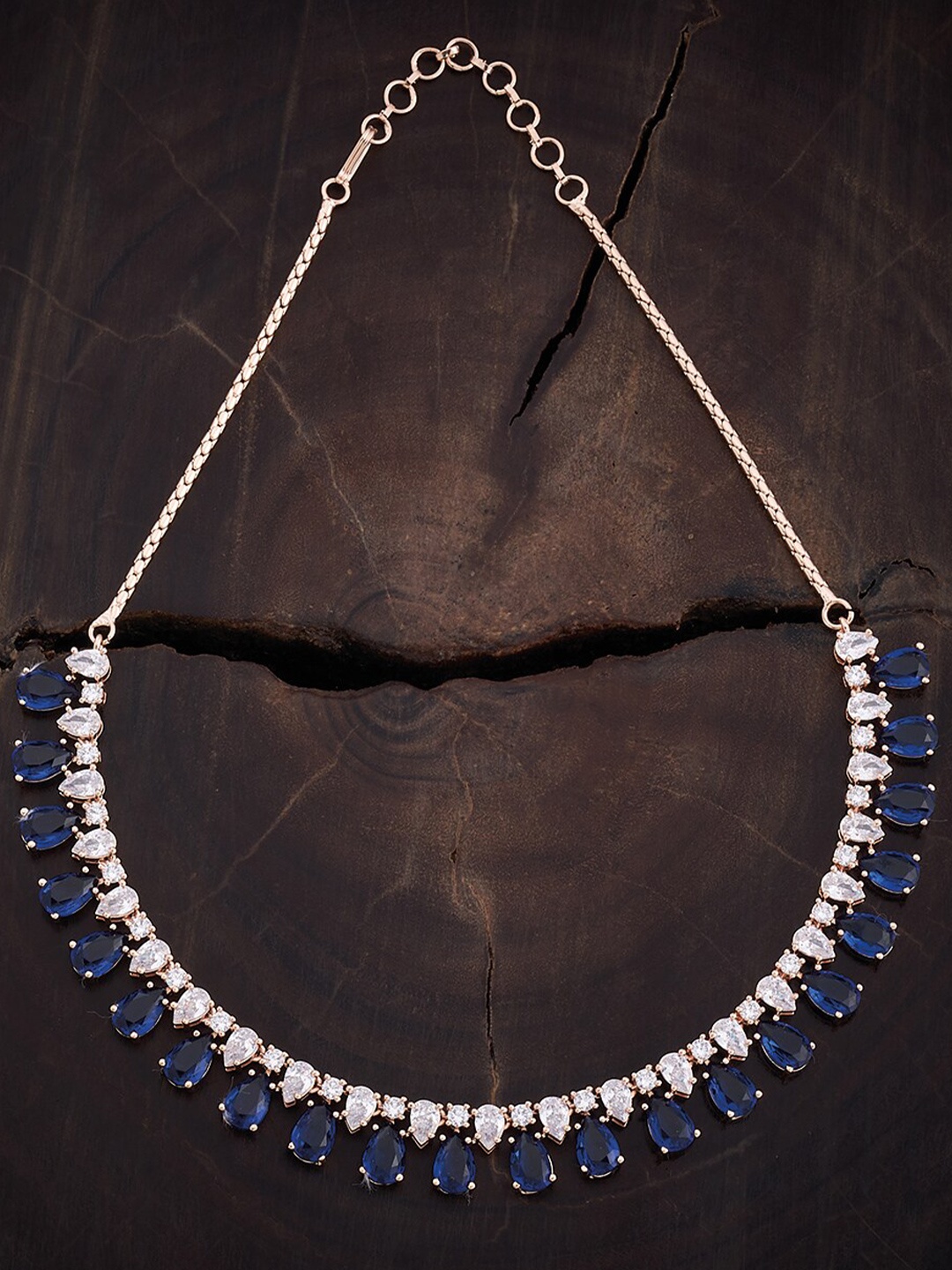 

Kushal's Fashion Jewellery Rose Gold-Plated CZ-Studded Necklace