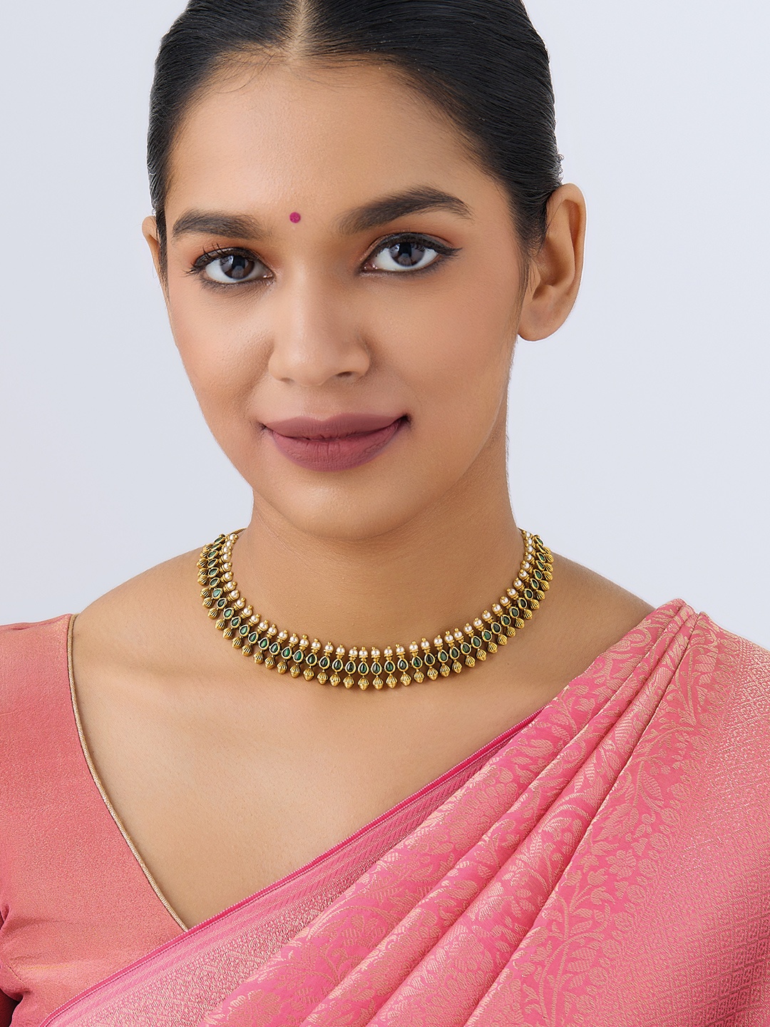 

Kushal's Fashion Jewellery Gold-Plated Antique Necklace