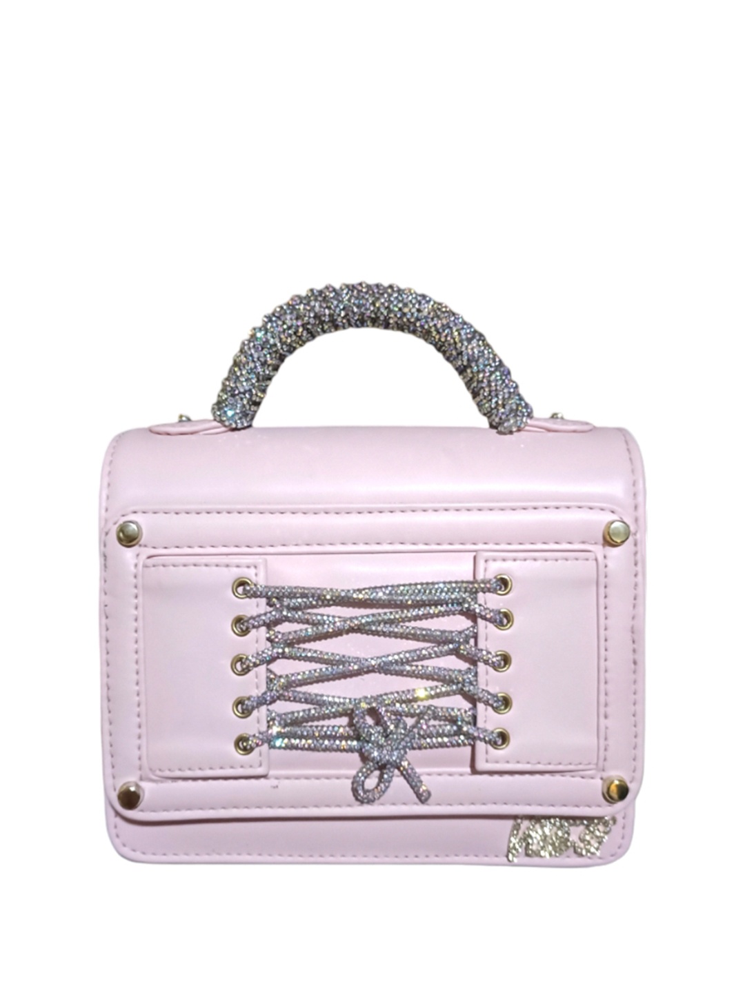 

Vdesi Rhinestone Tie Up Bag, Pink