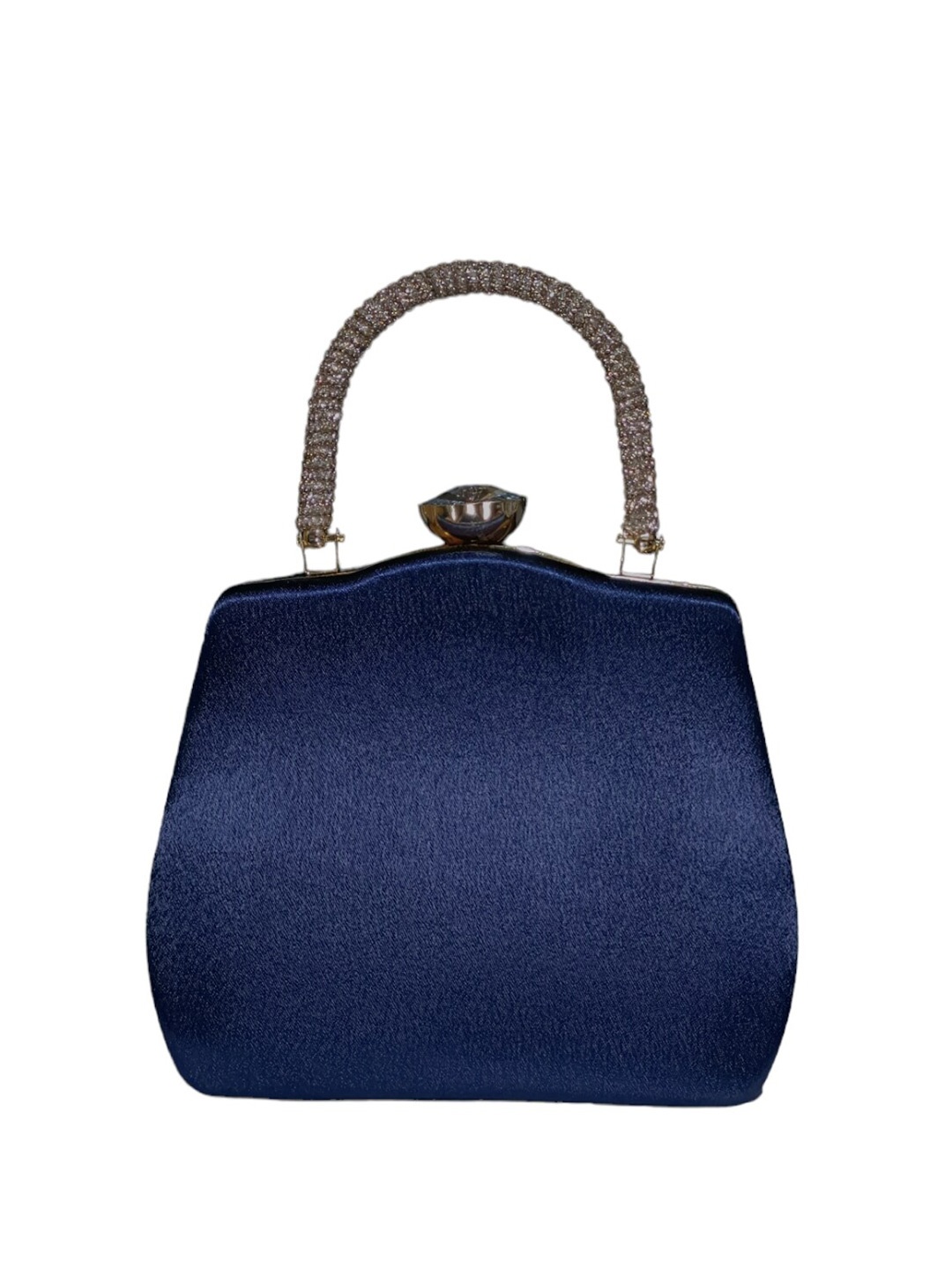 

Vdesi Stone Embellished Handle Box Clutch, Blue
