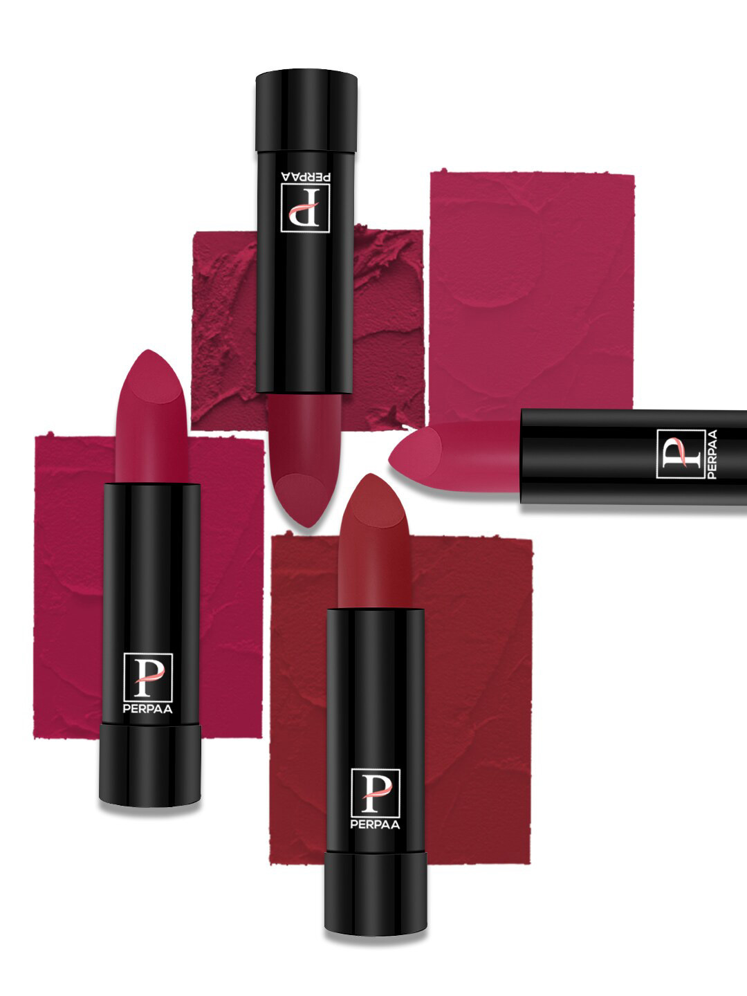 

PERPAA Set of 4 Creamy Matte Long Lasting Lipstick With Beeswax- Shades 84 + 86 + 87 + 92, Pink