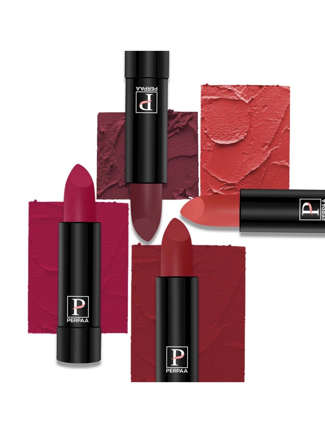 

PERPAA Cremy Matte 4Pcs Long Lasting Lipstick 3.5g Each - 80-84-86-93, Pink