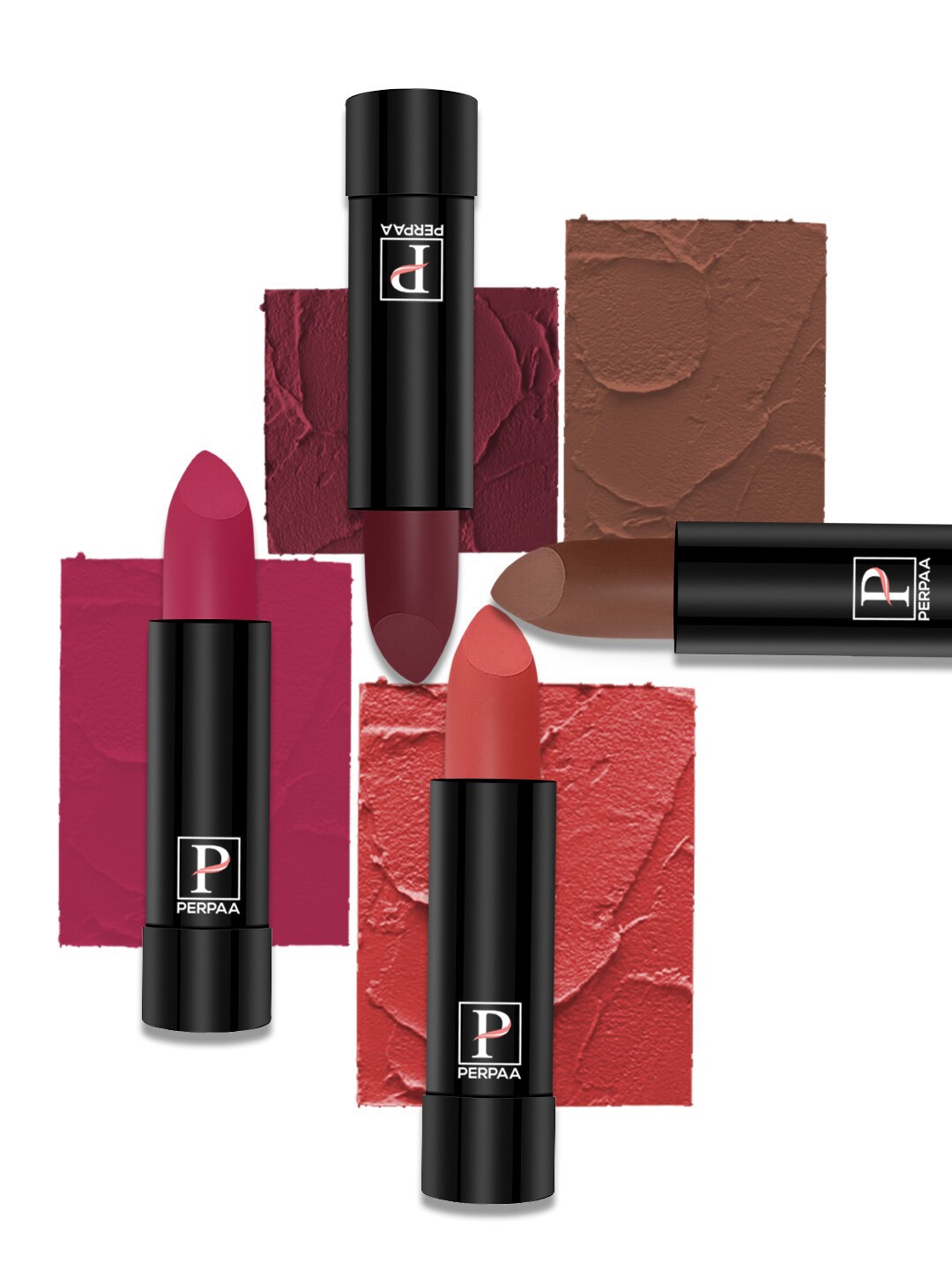

PERPAA Cremy Matte 4Pcs Long Lasting Lipstick 3.5g Each - 92-93-95-111, Pink