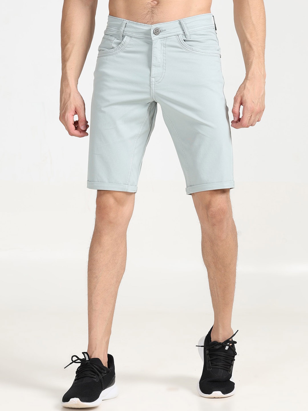 

Jean Cafe Men Slim Fit Pure Cotton Shorts, Green