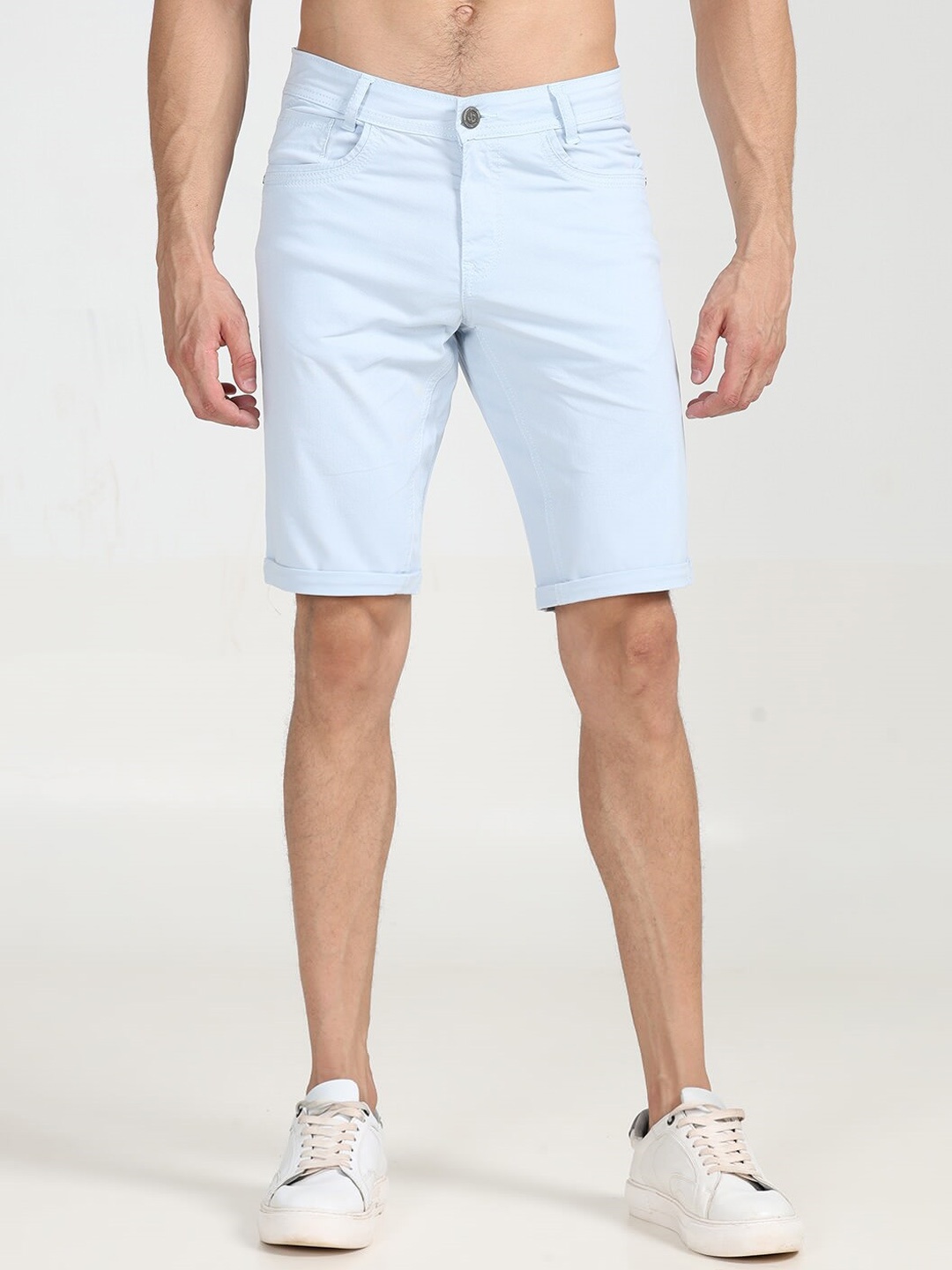 

Jean Cafe Men Slim Fit Pure Cotton Shorts, Blue