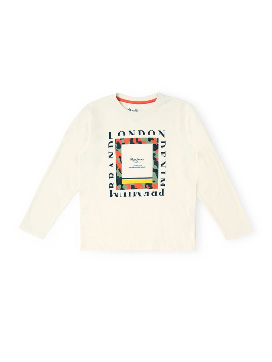 

Pepe Jeans Boys Typography Printed Pure Cotton T-Shirt, Off white