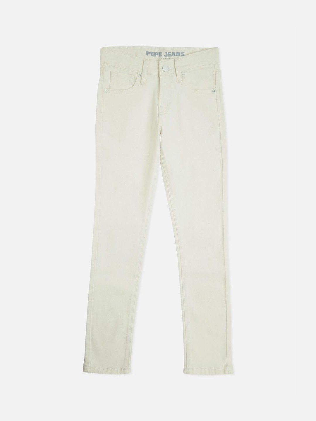 

Pepe Jeans Boys Slim Fit Low Distress Cropped Clean Look Stretchable Jeans, White