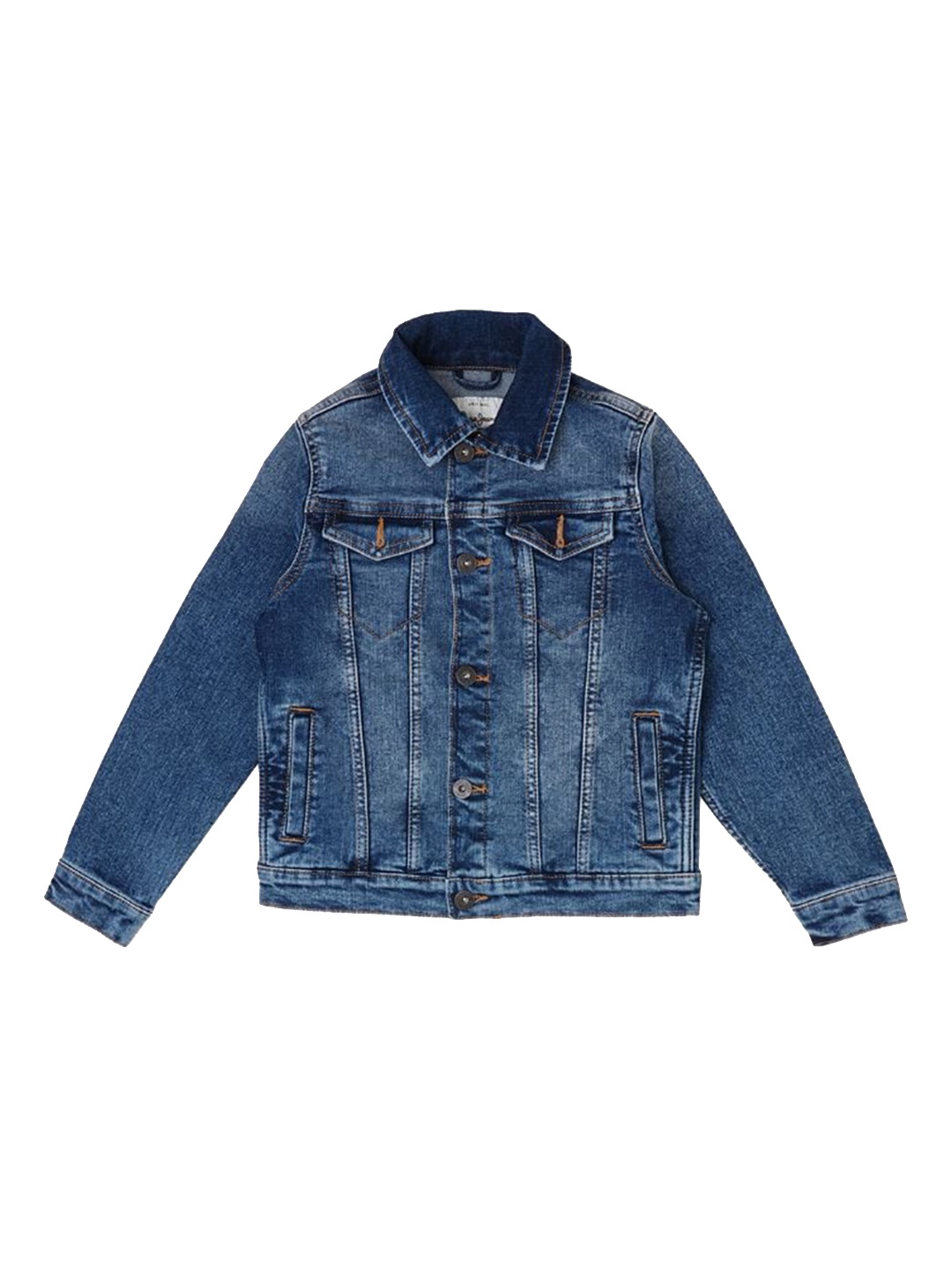 

Pepe Jeans Boys Washed Spread Collar Denim Jacket, Blue