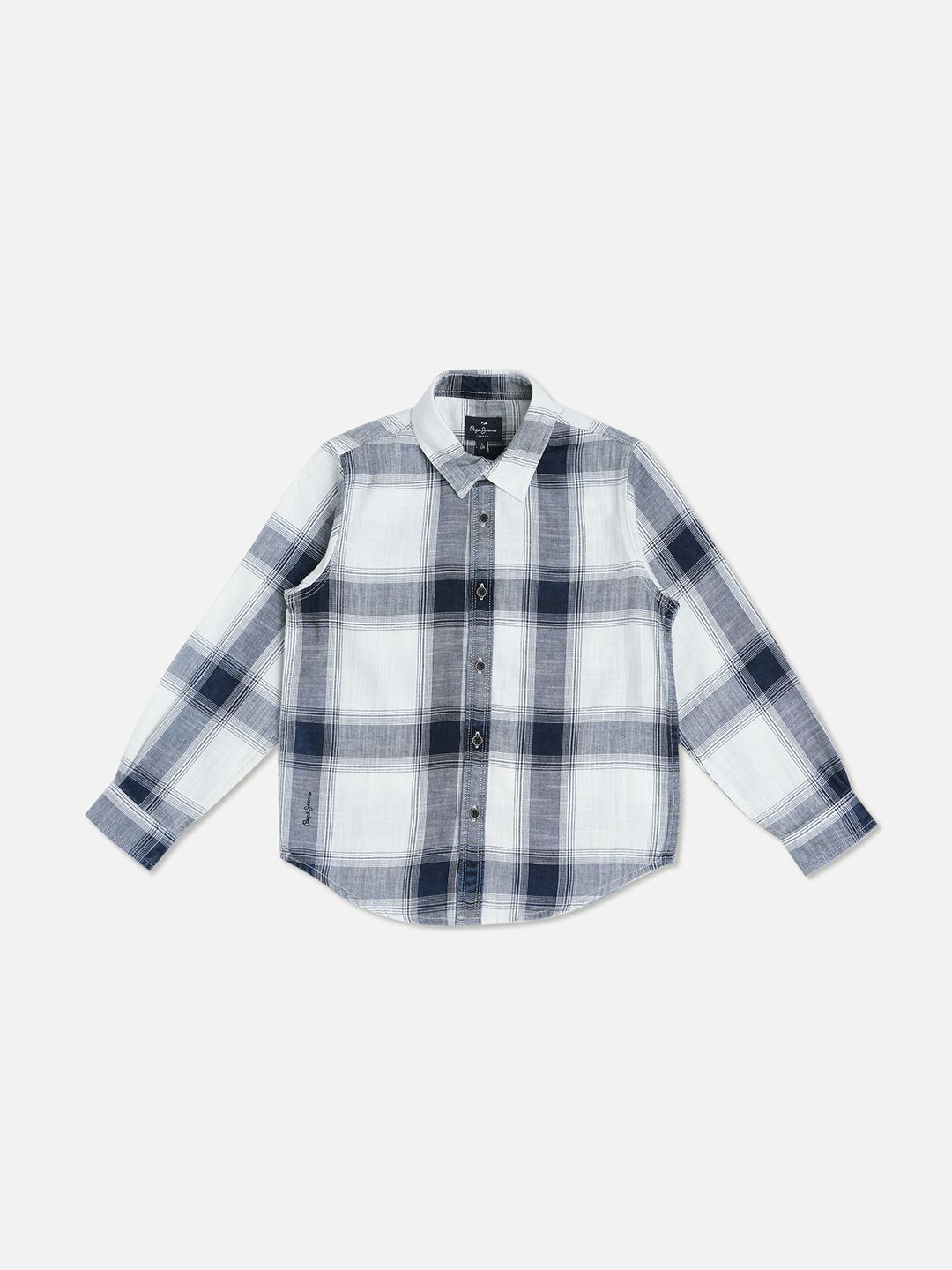 

Pepe Jeans Boys Tartan Checked Spread Collar Pure Cotton Casual Shirt, White