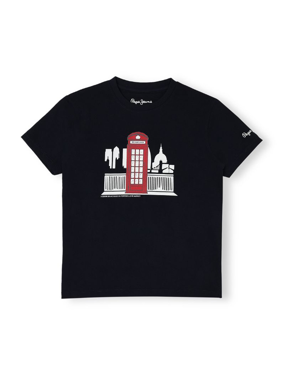 

Pepe Jeans Boys Graphic Printed Pure Cotton T-shirt, Navy blue