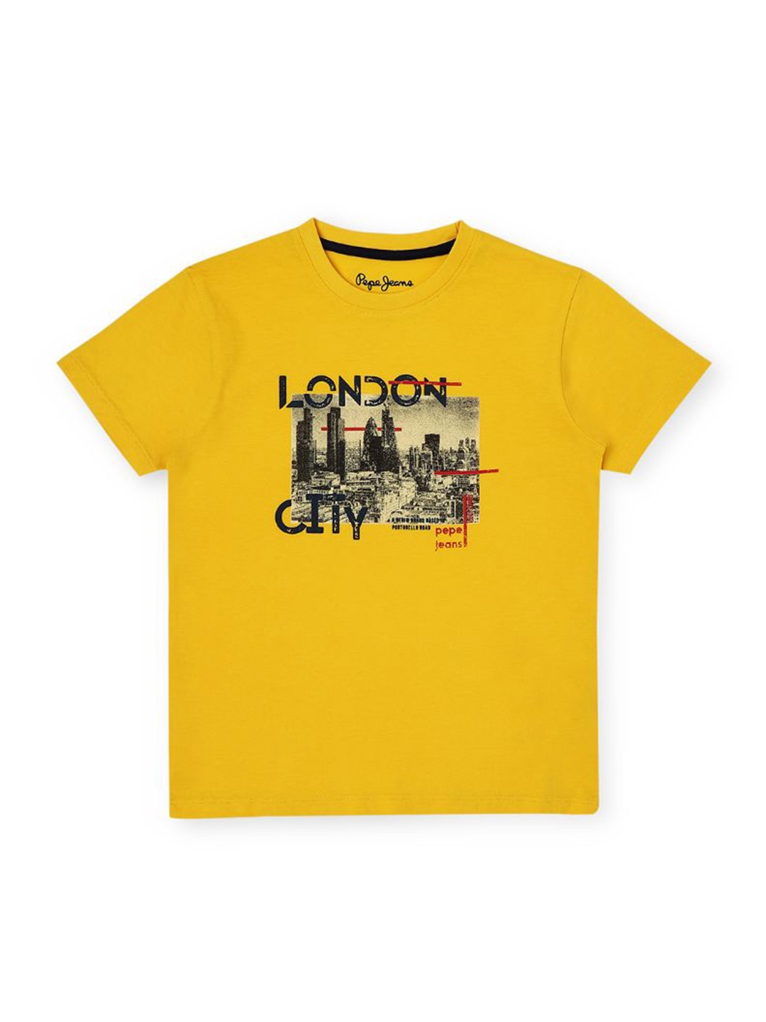 

Pepe Jeans Boys Graphic Printed Regular Fit Cotton T-shirt, Yellow