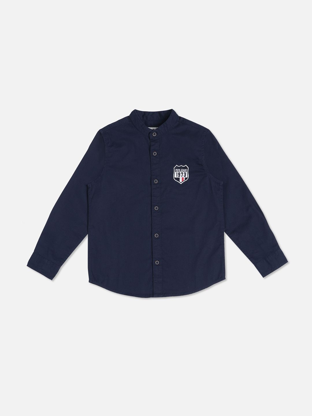 

Pepe Jeans Boys Mandarin Collar Casual Shirt, Navy blue