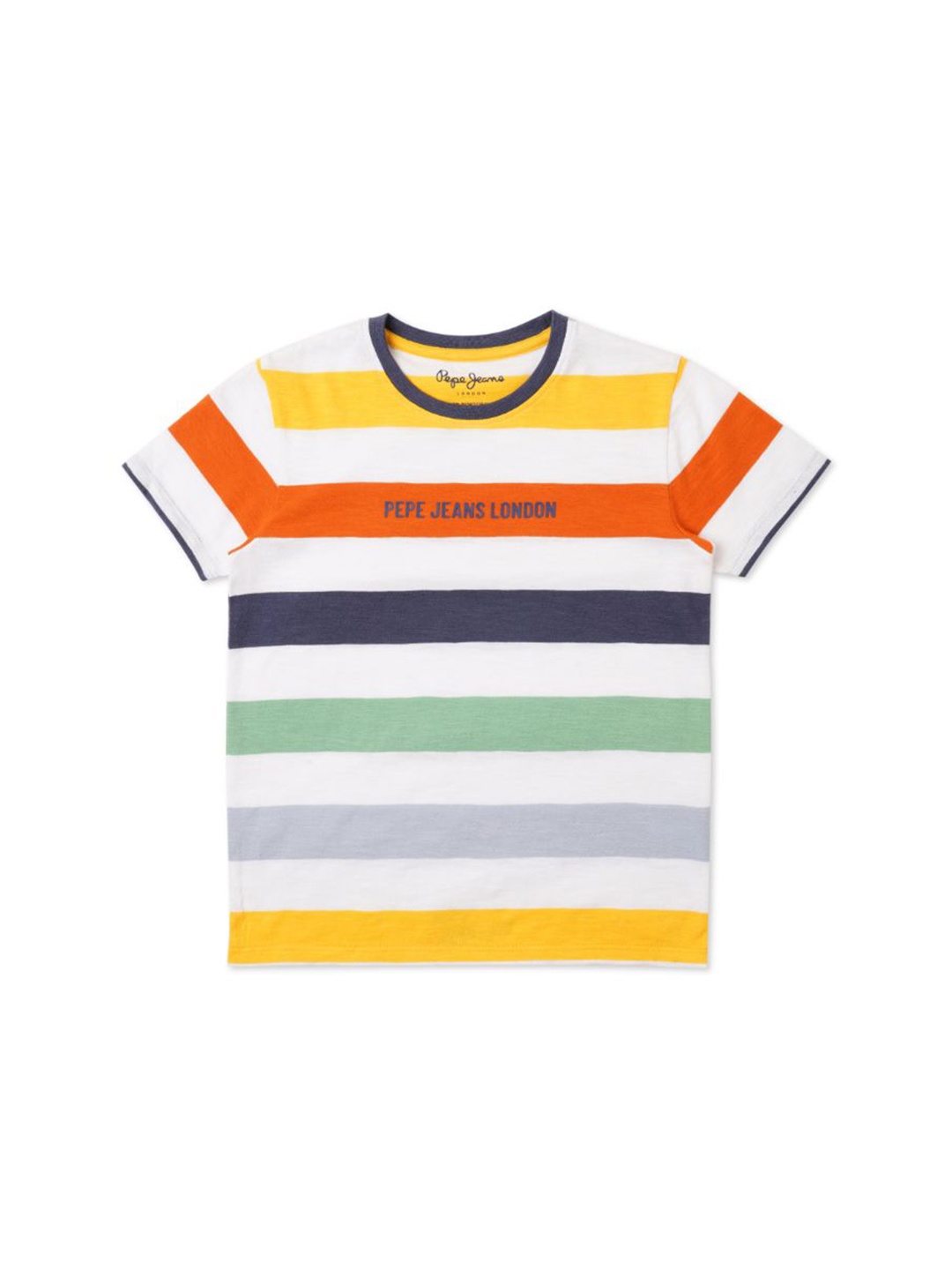 

Pepe Jeans Boys Striped Pure Cotton T-Shirt, White