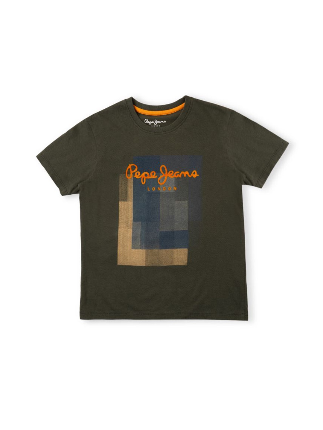 

Pepe Jeans Boys Typography Printed Pure Cotton T-Shirt, Olive