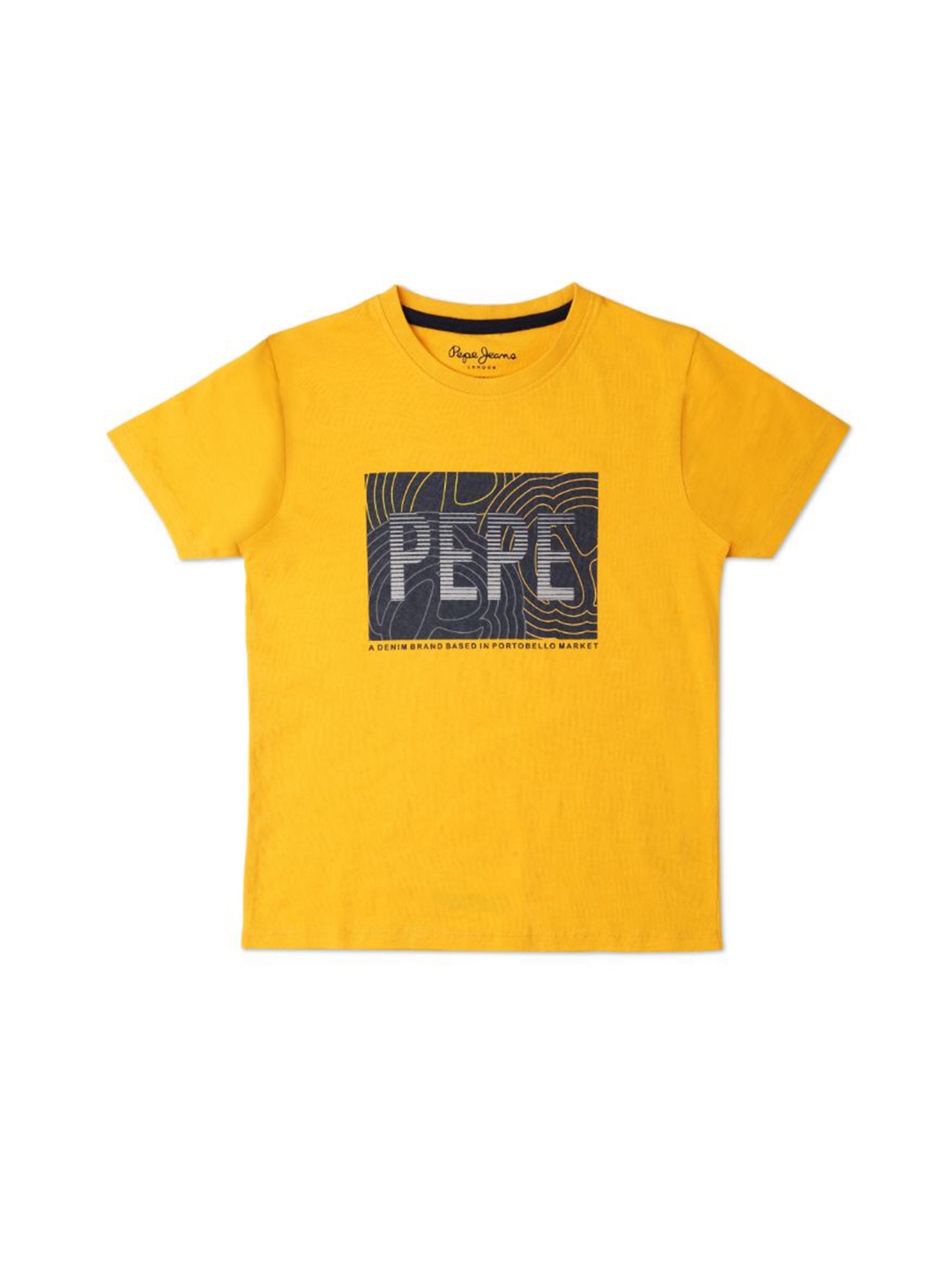 

Pepe Jeans Boys Typography Printed Pure Cotton T-Shirt, Yellow