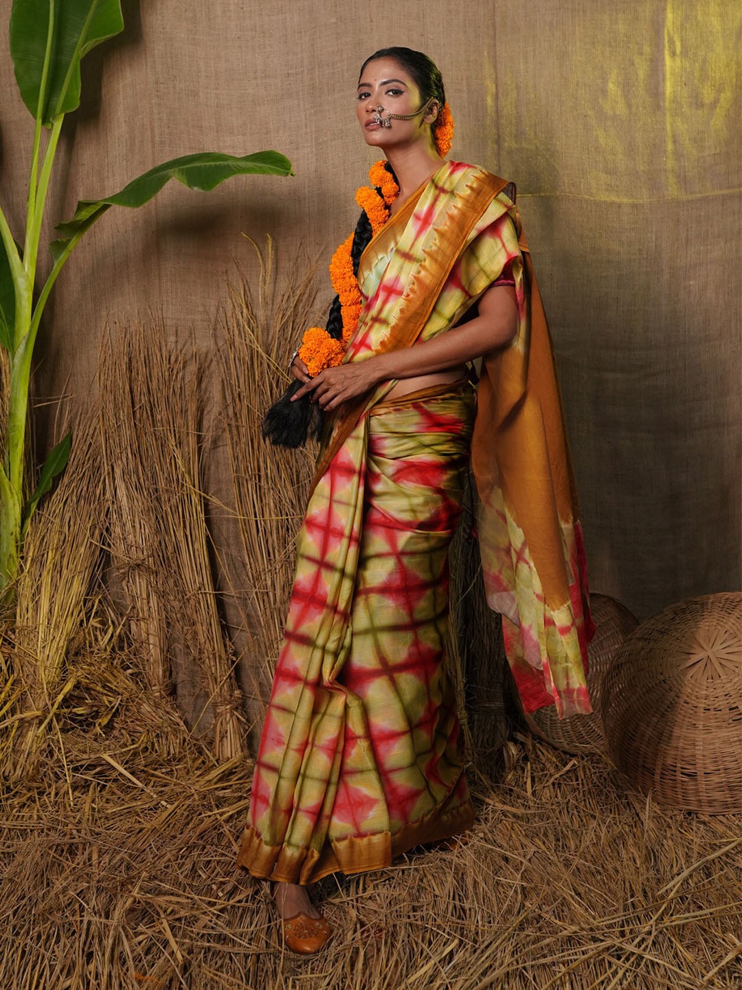 

Unnati Silks Tie & Dye Pure Cotton Saree, Green