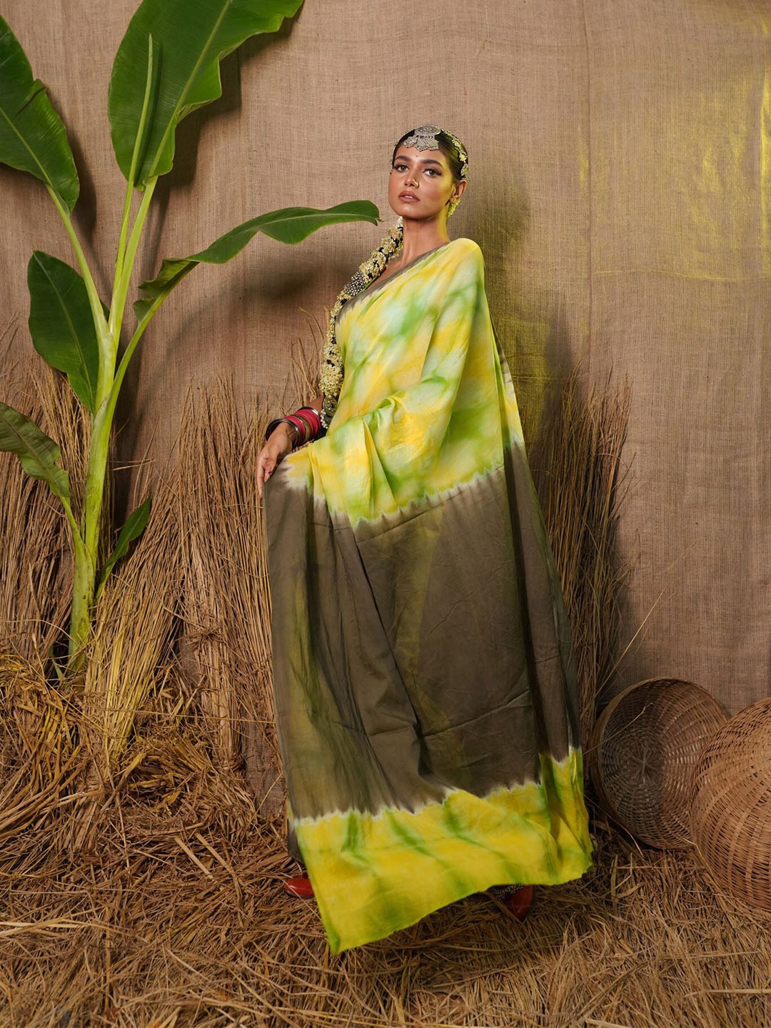 

Unnati Silks Ombre Printed Pure Cotton Saree, Green