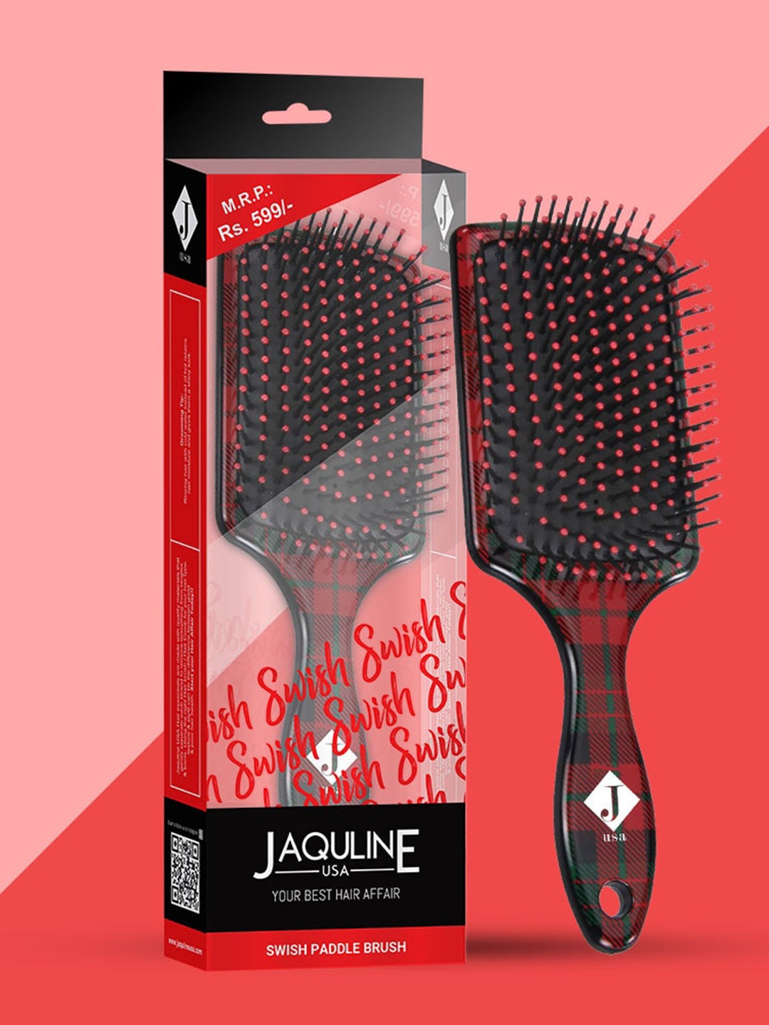 

Jaquline USA Swish Paddle Brush, Maroon