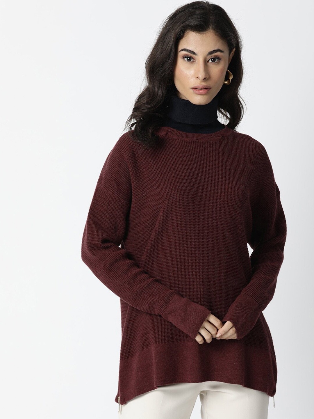 

RAREISM Round Neck Pullover, Maroon