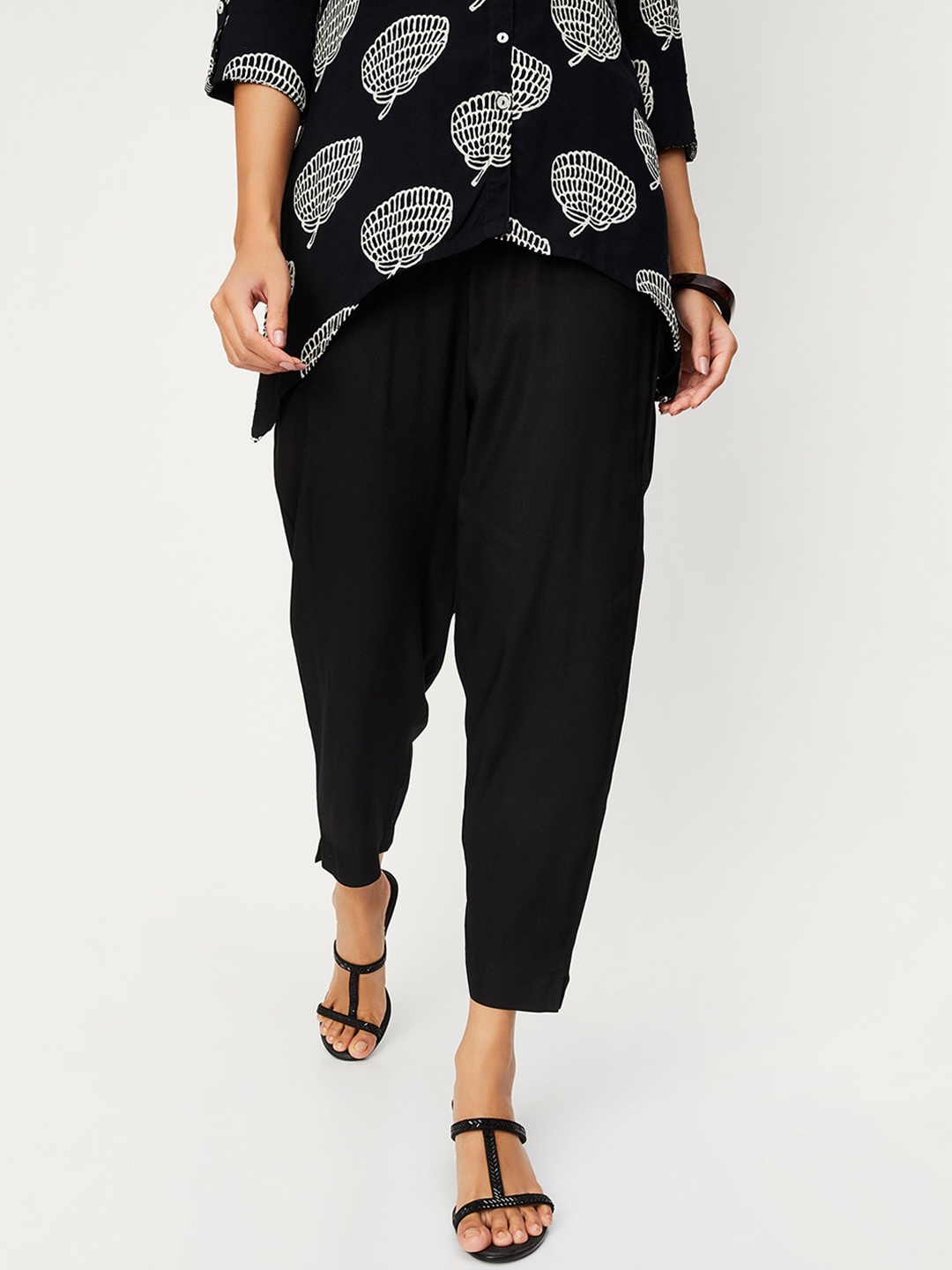 

max Women Ethnic Trousers, Black