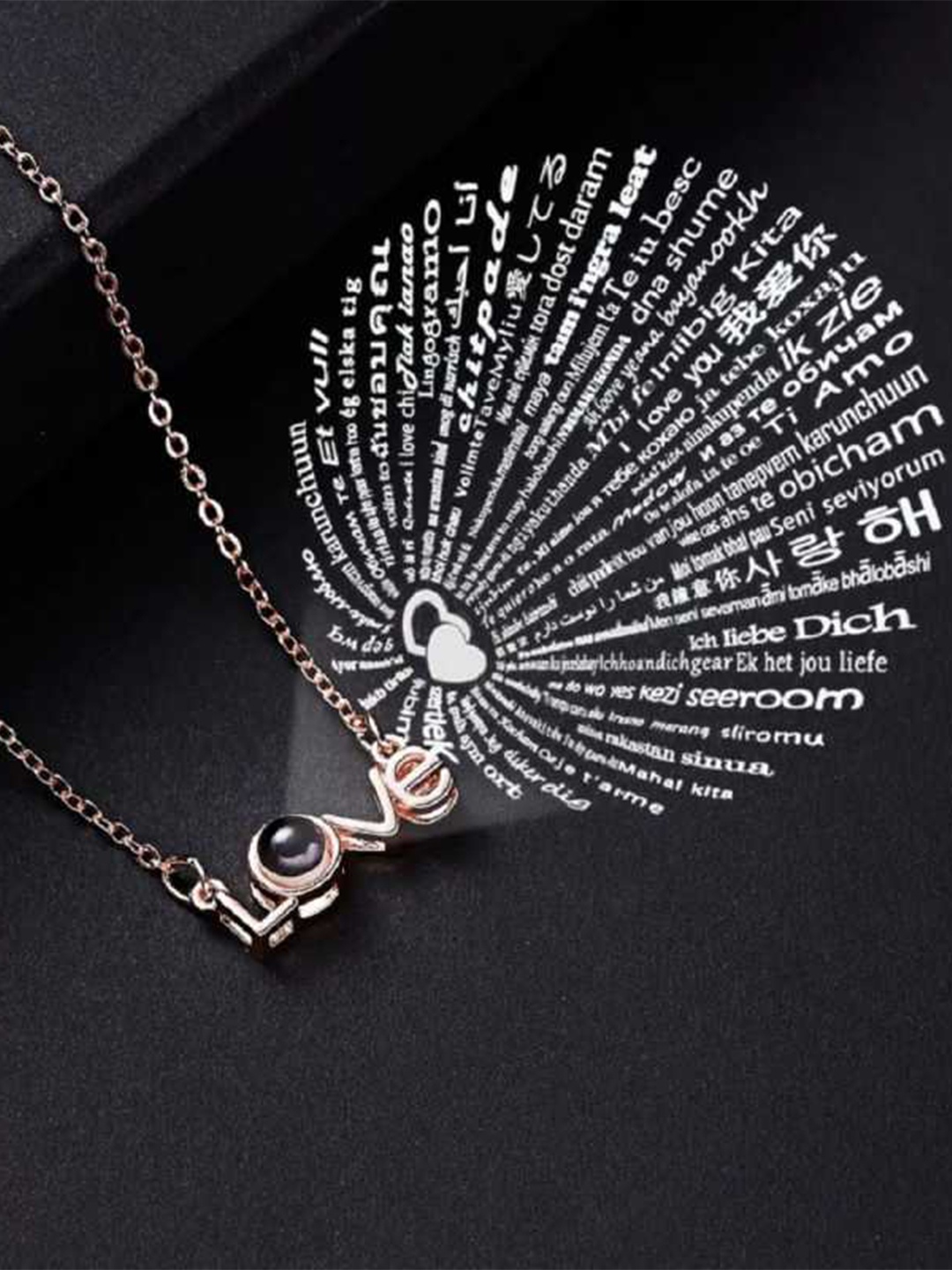 

MEENAZ Stainless Steel Rose Gold Plated Chain With Pendant