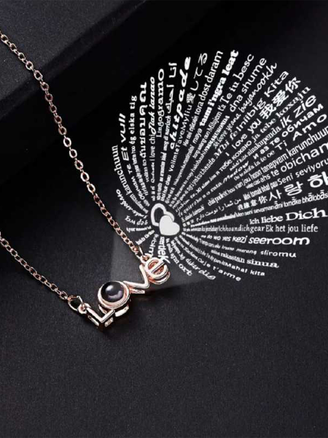 

MEENAZ Stainless Steel Rose Gold Plated Chain With Pendant