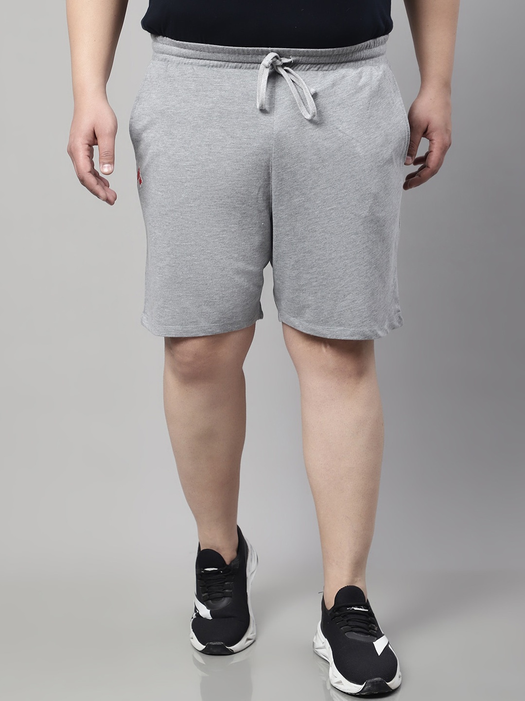

Rute Men Plus Size Mid Rise Cotton Regular Shorts, Grey