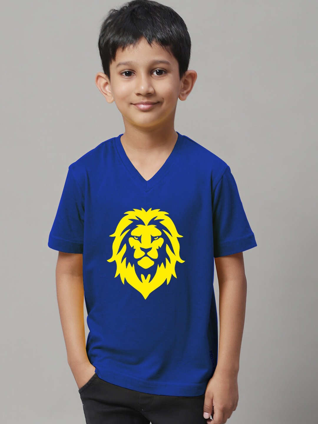 

Friskers Boys Graphic Printed V-Neck Pure Cotton T-shirt, Blue