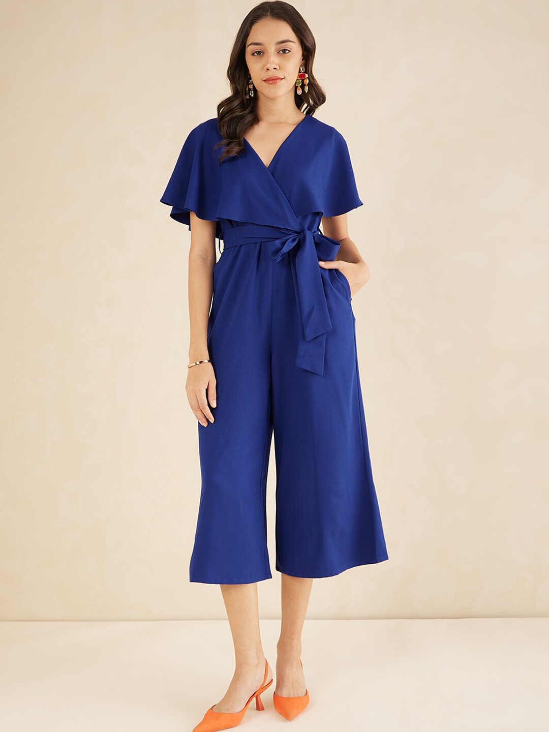 

Femella Kimono Wrap Basic Jumpsuit, Blue