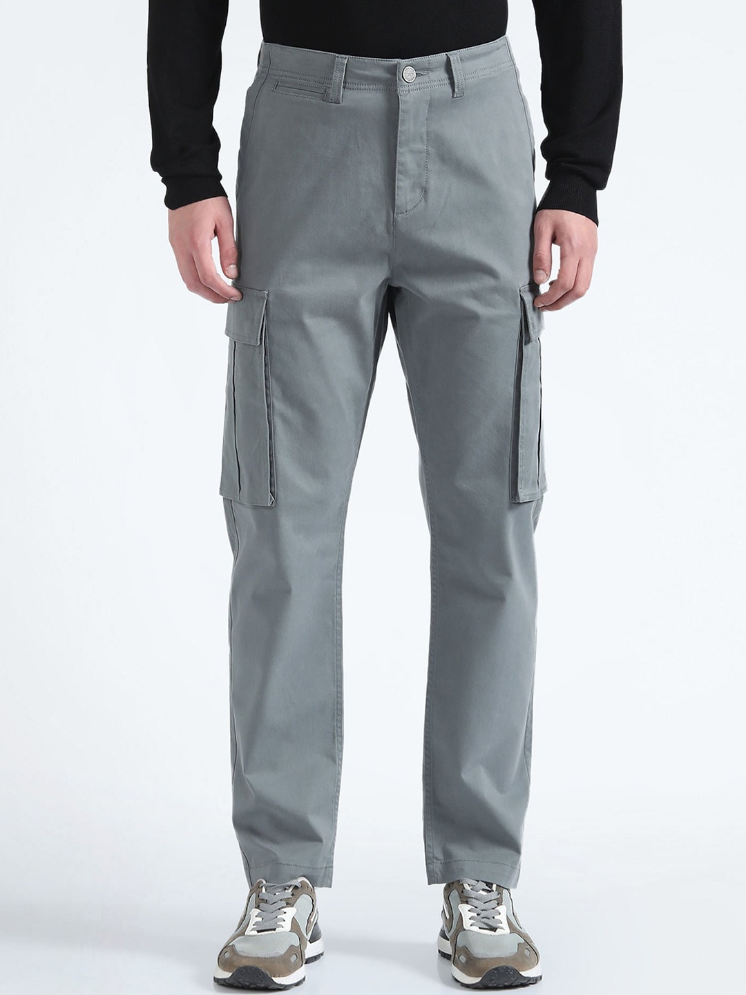 

Flying Machine Men Mid-Rise Cargos, Grey
