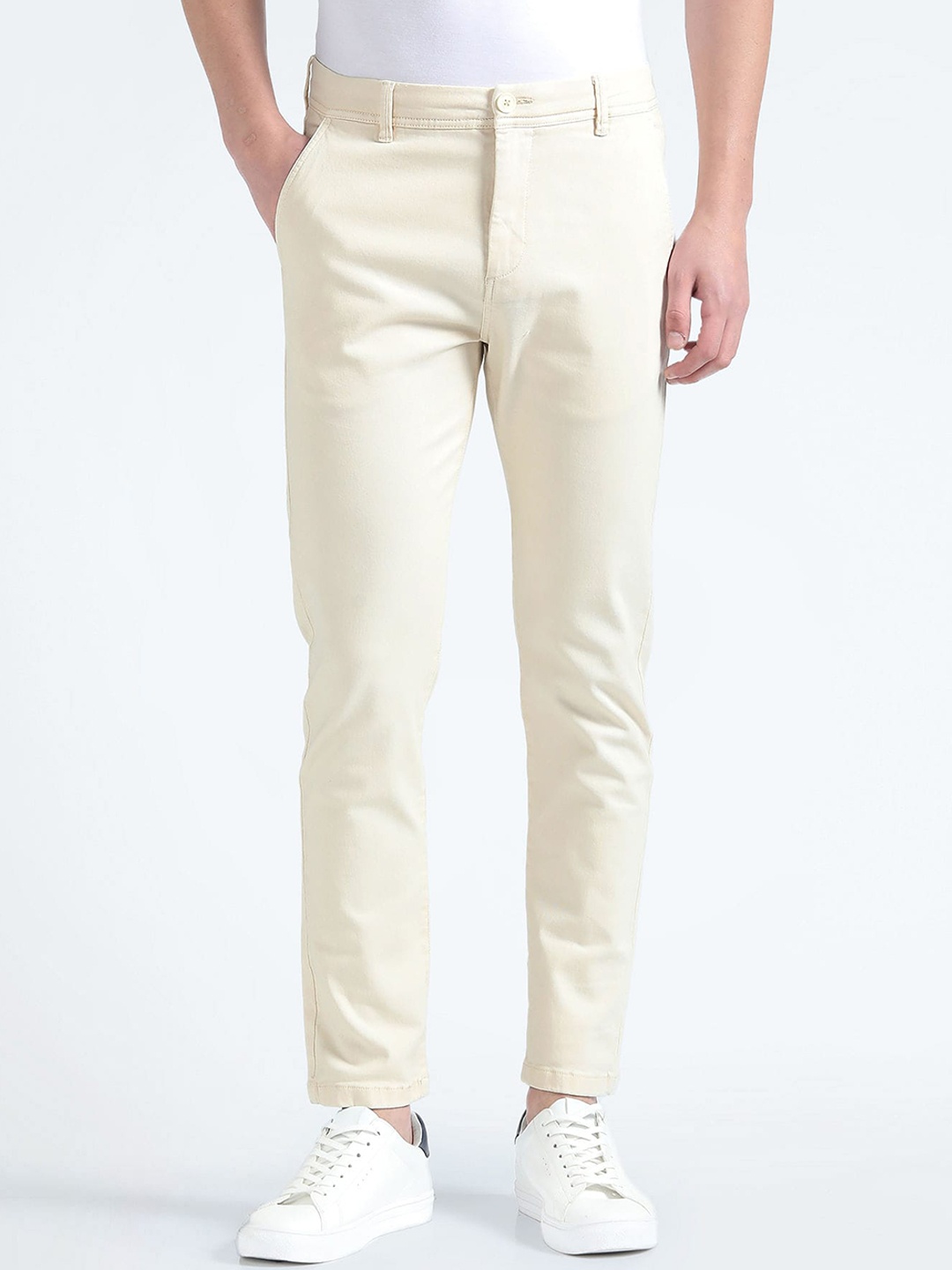 

Flying Machine Men Tapered Fit Trousers, White