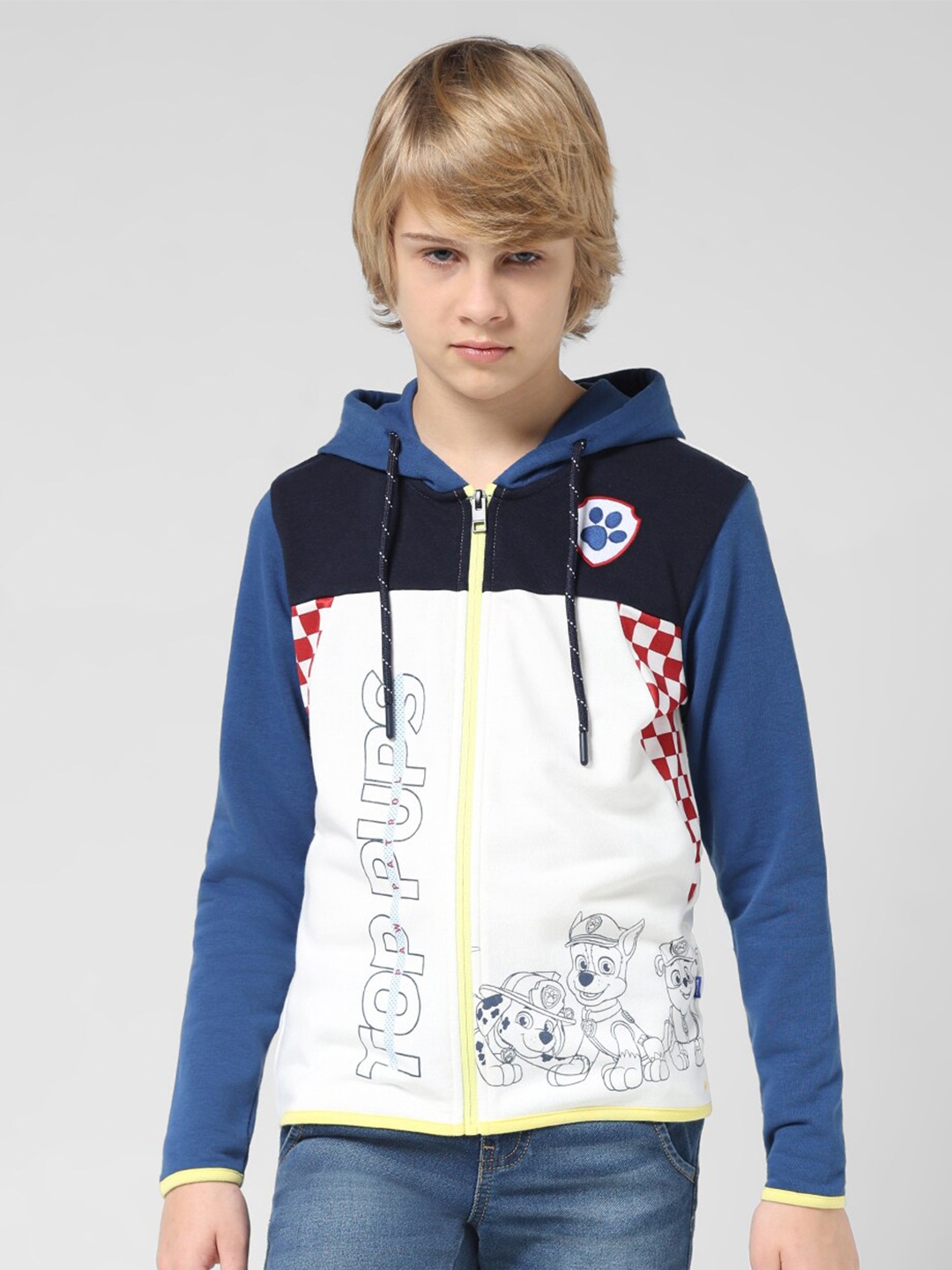 

Jack & Jones Junior Boys Colourblocked Hooded Pullover, White