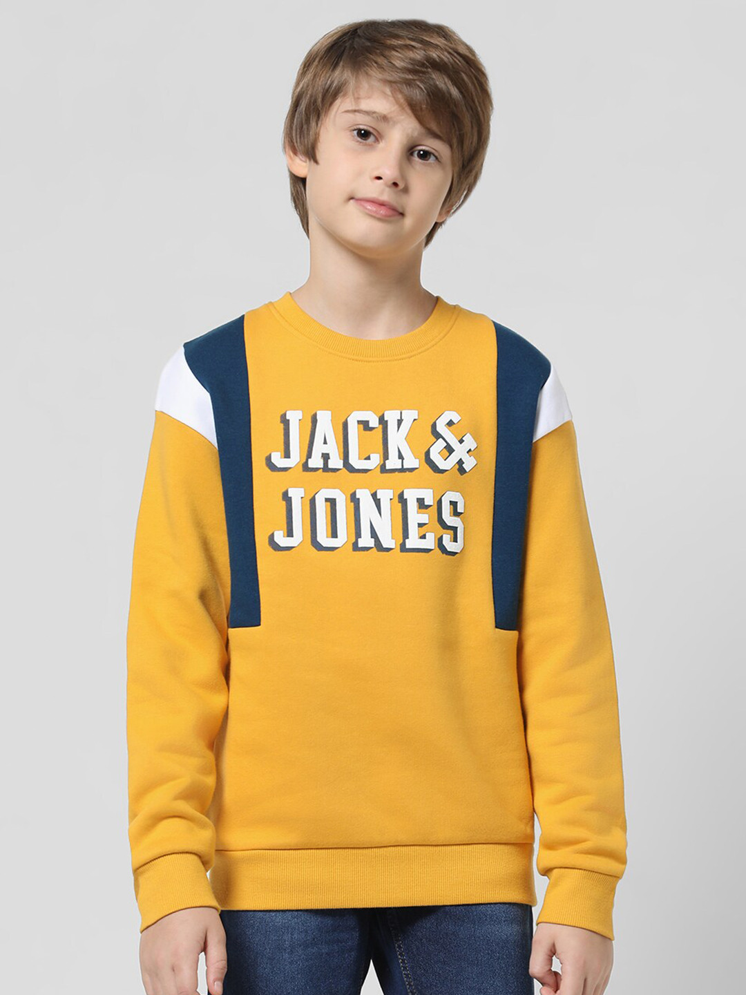 

Jack & Jones Junior Boys Typography Printed Sweatshirt, Yellow