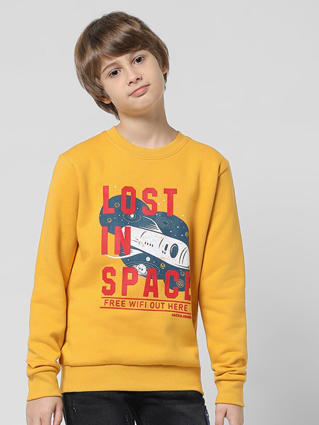 

Jack & Jones Junior Boys Graphic Printed Pullover, Yellow