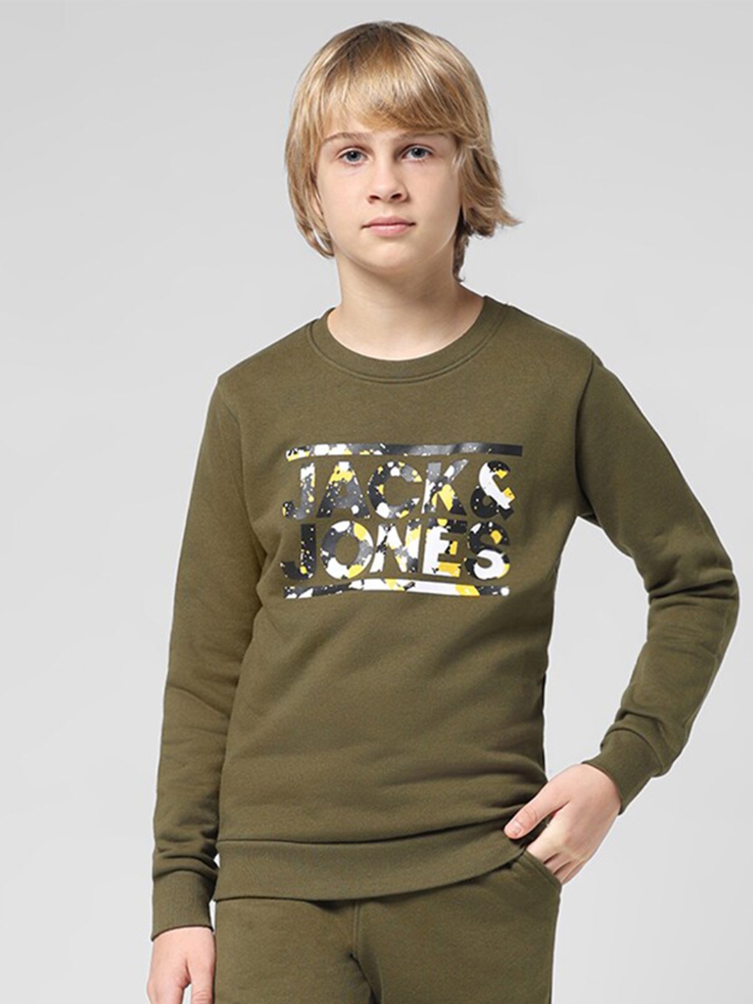 

Jack & Jones Junior Boys Typography Printed Sweatshirt, Green