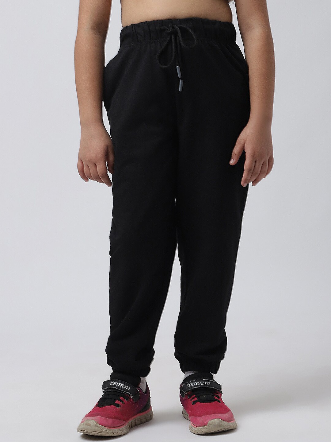 

Rute Girls Cotton Mid Rise Joggers, Black