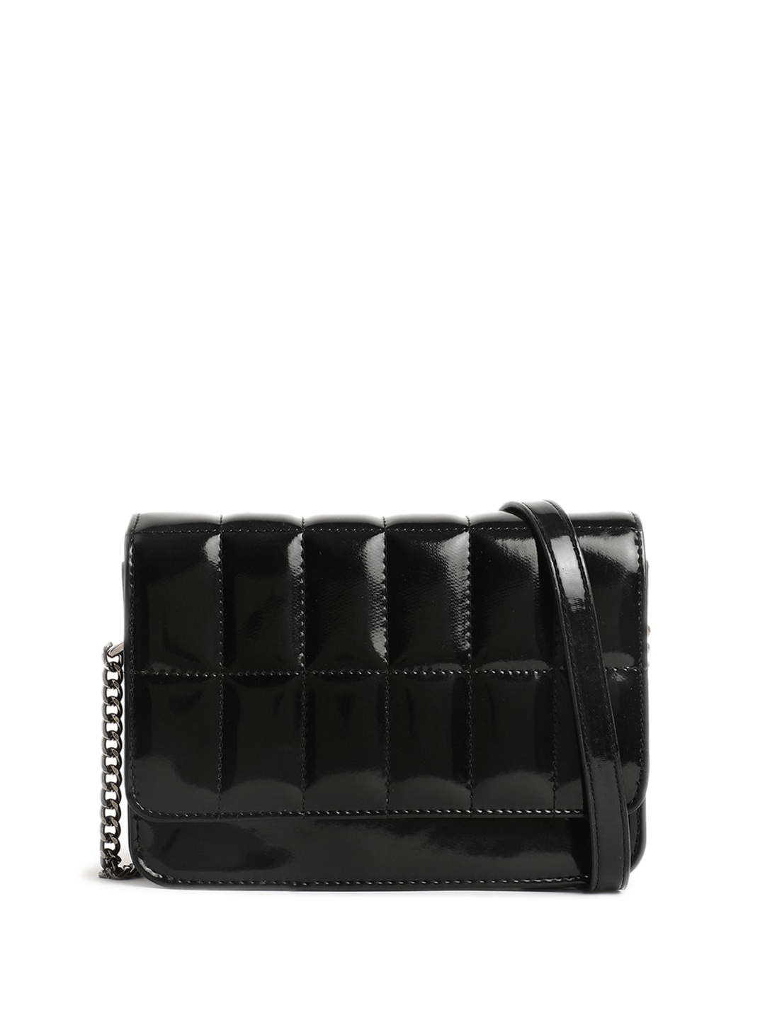 

Fastrack Quilted Structured Sling Bag, Black