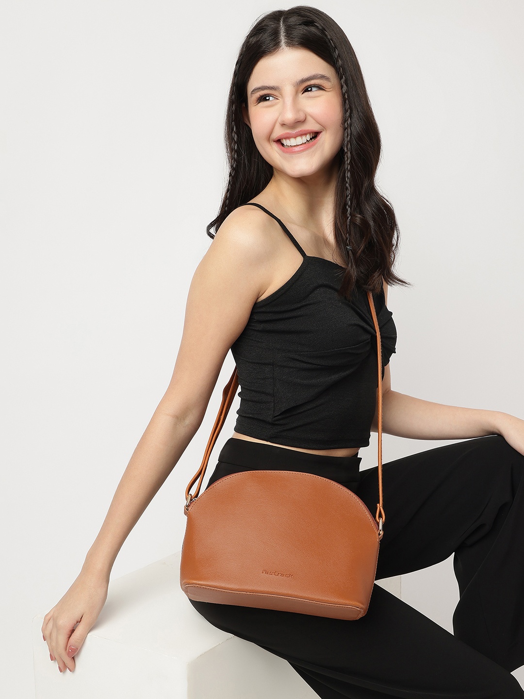 

Fastrack Women Tan Casual Sling Bag