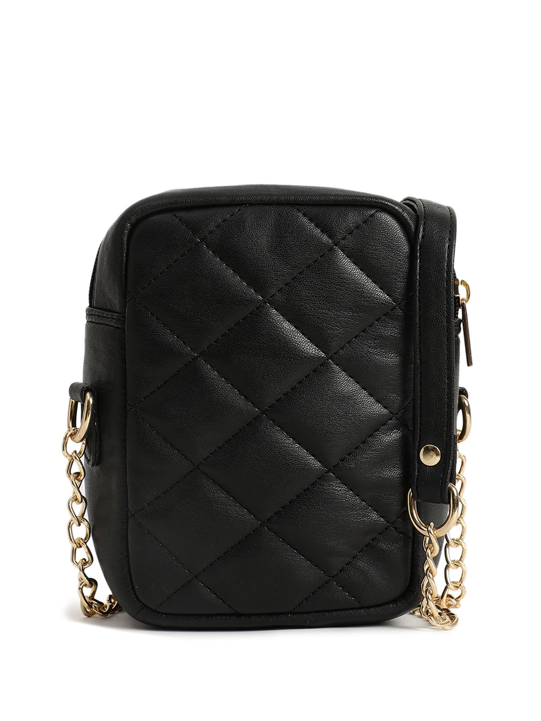 

Fastrack Textured PU Structured Sling Bag, Black