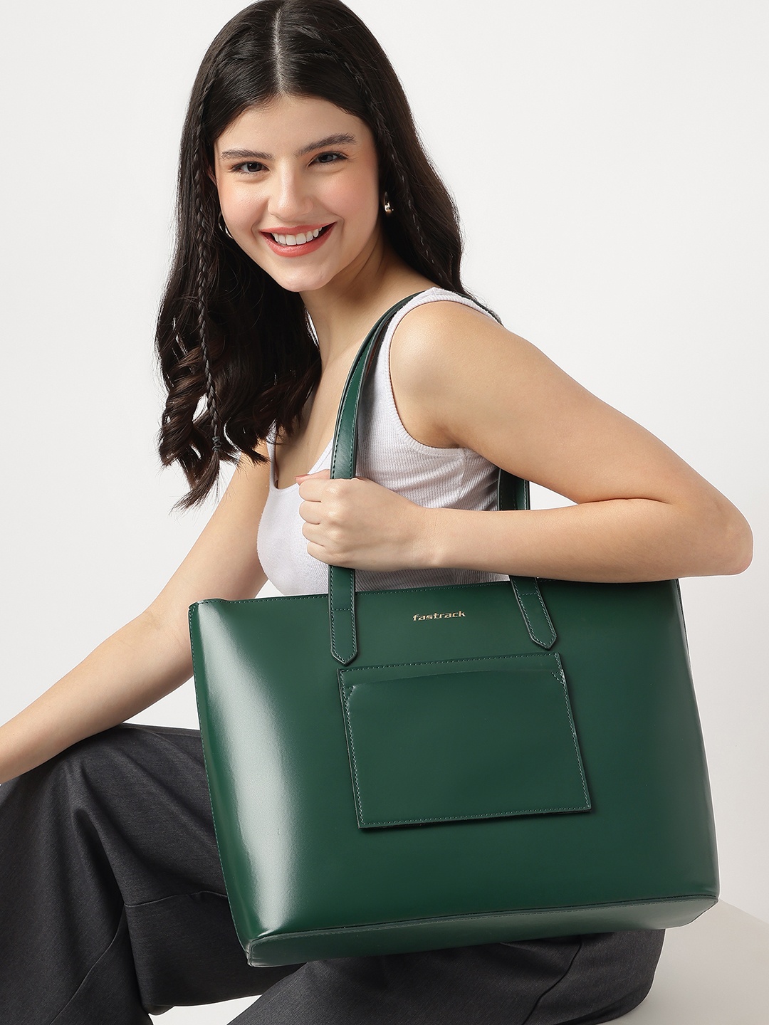 

Fastrack Women Malachite Green College Tote Bag